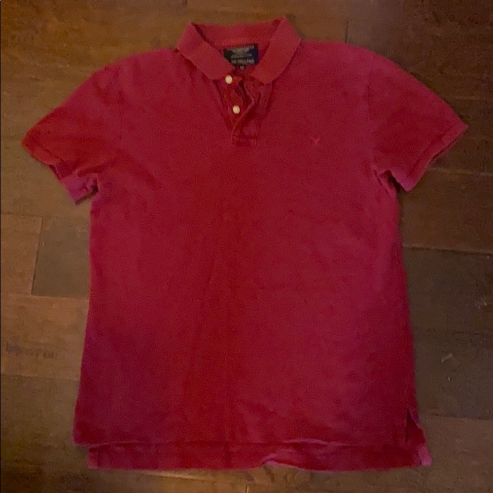 Burgundy polo short sleeves, size small